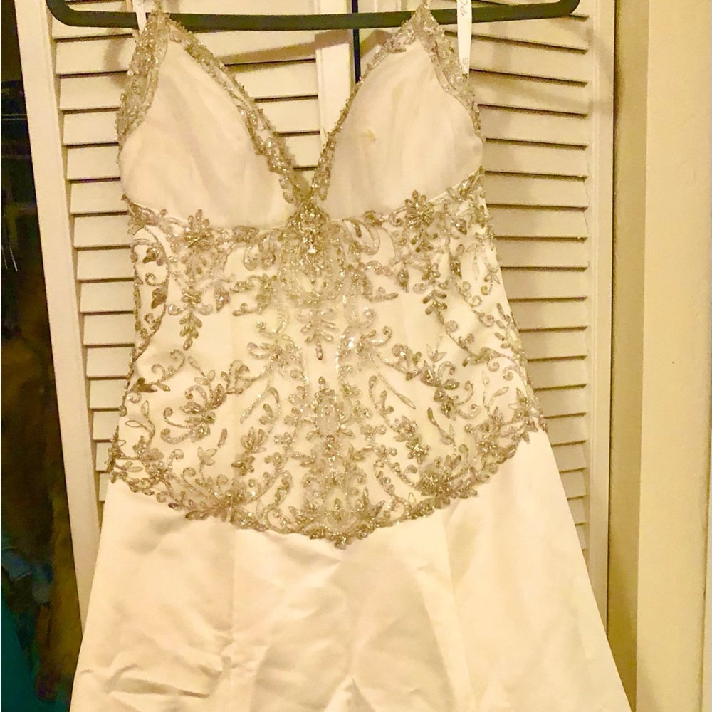 PC Mary’s bridal beaded hi low gown Sz 8